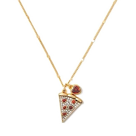 KATE SPADE • Pizza My Heart Pendant Gold Necklace - Picture 1 of 5